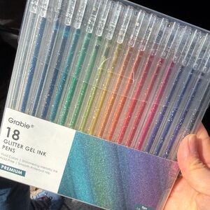 Grabie Art Glitter Gel Ink Pens Grabie IRIDESCENT GLITTER GEL INK OPEN set of 18